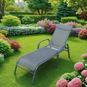 Portable Folding Sun Lounger Beach Chair with Easy-Clean Fabric and Steel Frame for Leisure Use