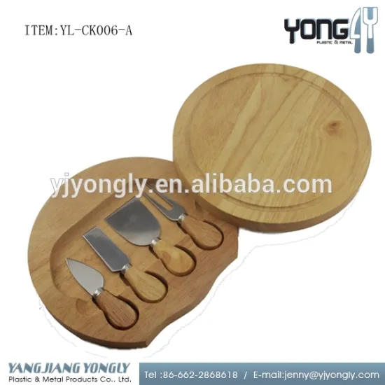 Cheese Board Slate - Cheese Board Set with wooden handle stainless steel cheese slicer