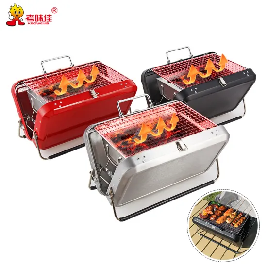 Top selling Outdoor BBQ Grill  Foldable Barbecue stainless steel mini grills portable charcoal suitcase bbq grills
