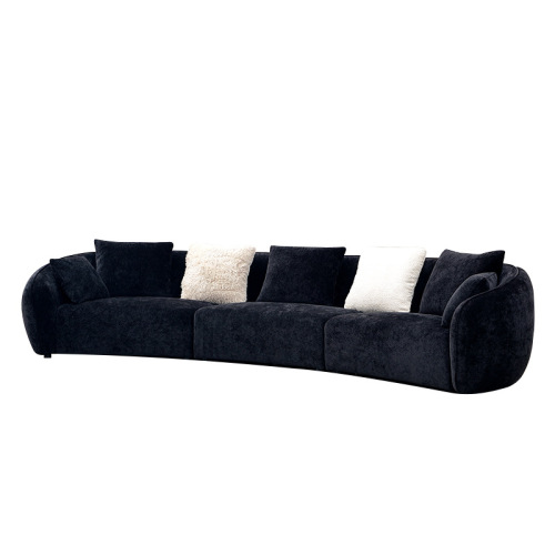Sofa Fabrik Chenille Lengkung Moden