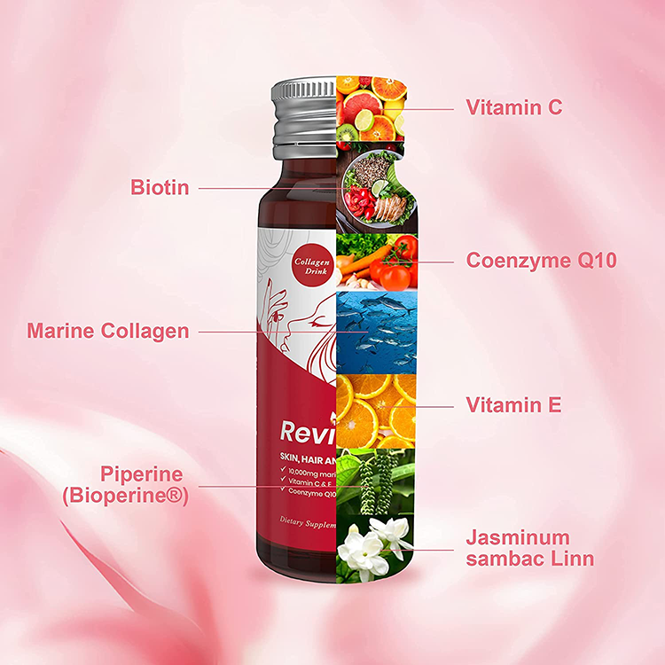 OEM ODM Vegan Skin Whitening Bird's Nest Collagen Peptide Fruity Drink Elastin fruity Collagen peptdie Oral liquid drink