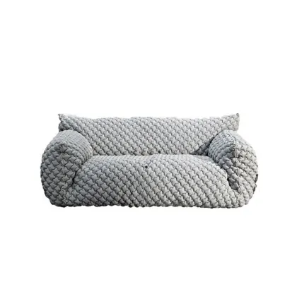 High-End Italian Fabric Sofa: Button Design, Comfortable Leisure Furniture