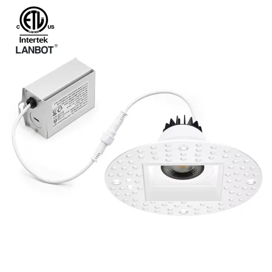 Ceiling Lighting: 12W 3.5 Inch COB LED Trimless Recessed Downlights with Adjustable Round Dimmable Matt White Finish