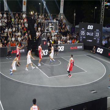 High End TPE Rubber Tiles SES Interlocking Basketball Flooring with FIBA&FIBA 3X3 Approval