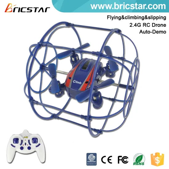 Auto demo blue 2.4G cheap drone toy frame with lights