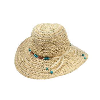 Crochet d'été pour femmes Raffia Sun Hat Fedora Style pour les voyages de loisirs en plein air
