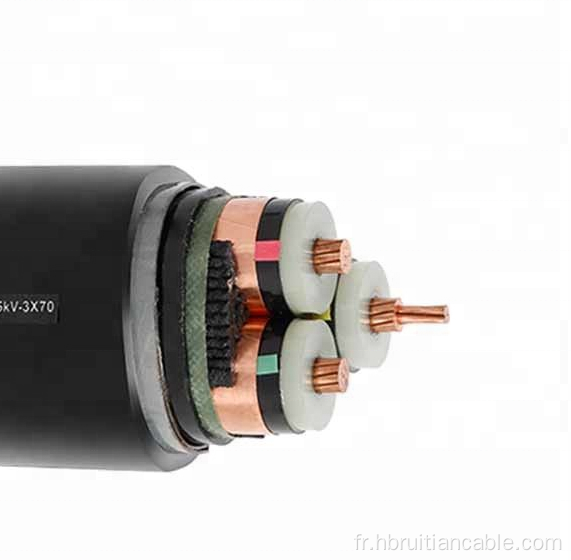 Câble 33KV Câble d'alimentation en cuivre / aluminium triphasé