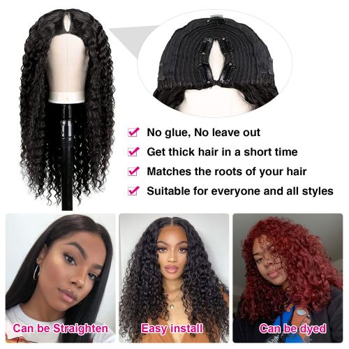 Curly V Part Wig for Women