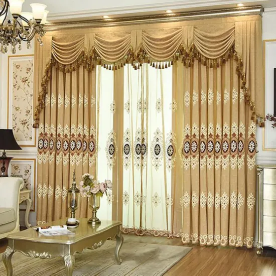 Wholesale European Style Luxury Embroidered Sheer Curtains for Living Room