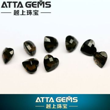 Chummy love-heart cut synthetic smoky quartz