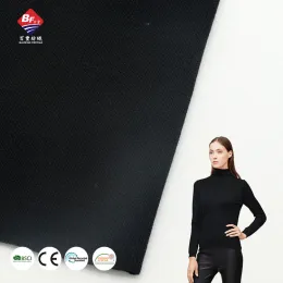 Ready Made Eco-Friendly Black Rib Fabric for Sweaters