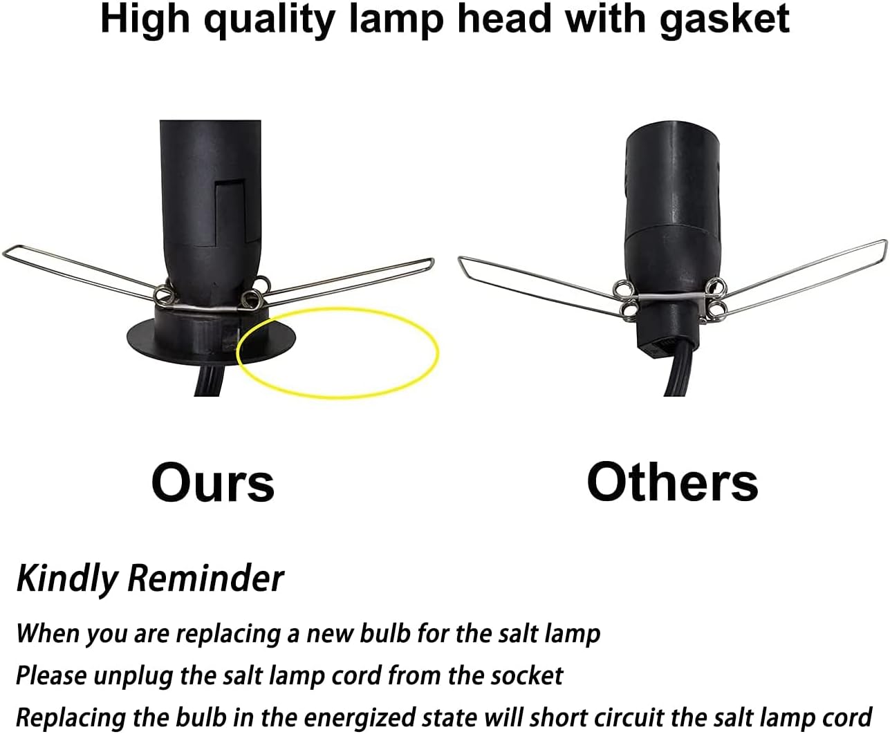 Dimmer Salt Lamp Cord Set with 15W Halogen Bulbs (4)