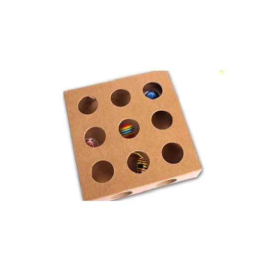 17 hole wooden puzzle toy for dog and cat