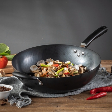 2024 MaxCook 32 cm nie rustosy, drobne żelazne naczynia kuchenne z patelnią Wok i uchwytem Bakelite