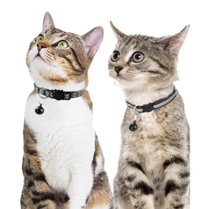 Upgraded Reflective Nylon Cat Collar with Bell - Safe & Breakaway