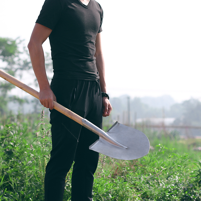 Stainless steel shovel thickened all steel pointed flat shovel agricultural flower shovel outdoor