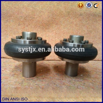 Flexible rubber two flange coupling