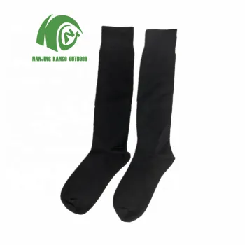 KANGO Outdoor Black Cotton Moisture-Resistant Tactical Crew Socks with Elastic Band