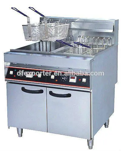 electric 2-tank fryer(4-basket)(freesstanding type),electric potato fryer