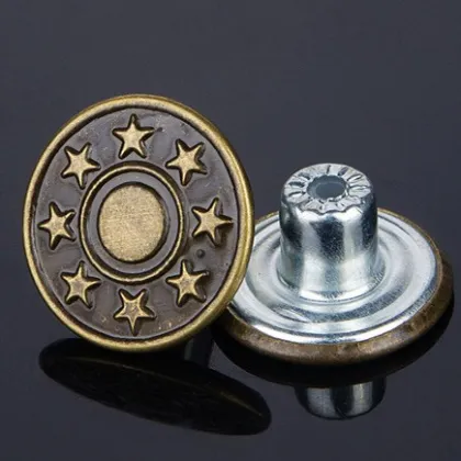 Star Metal Jeans Button