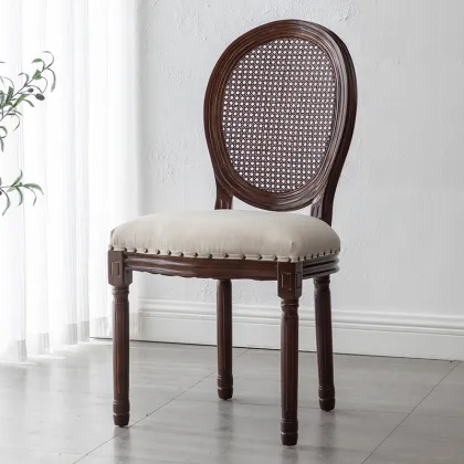 Vintage Leather Louis Dining Chair