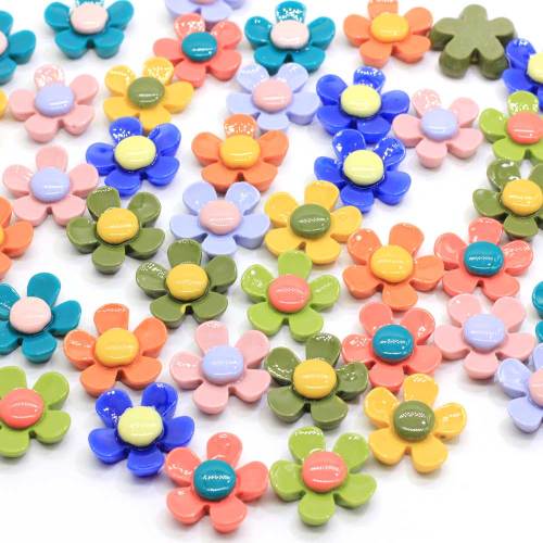 2019 Hot Sale Resin Flatback Daisy Flower Cabochons Kawaii 3D Resin Sunflower Slime Charms Craft For Jewelry Making Findings