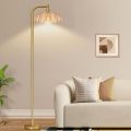 Remote control LED Bohemian vintage brass floor lamp
