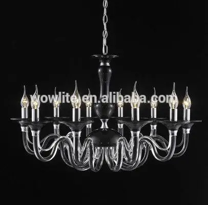 Modern crystal chandelier lamp w/white glass D1416-16WH