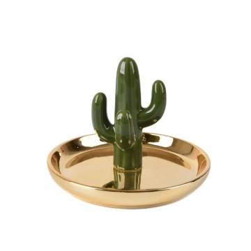 Ceramic Cactus Ring Holder for Jewelry Decor - Birthday, Wedding, Anniversary, Engagement, Christmas