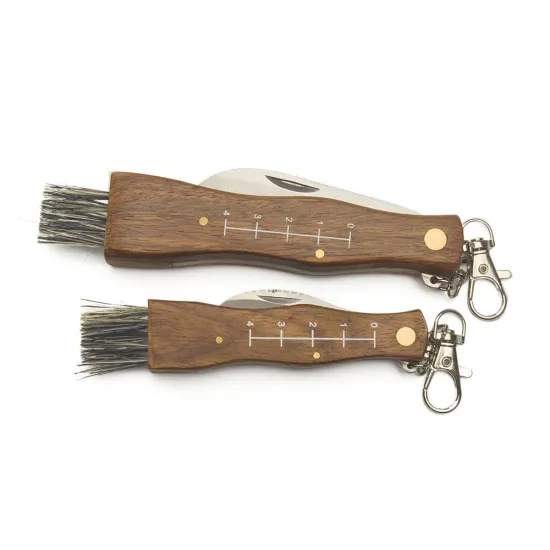 3CR13 Stainless Steel Folding Pocket Knife with Wooden Handle - Hunting and Camping Mushroom Utility Knife