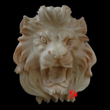 stone lion head carving