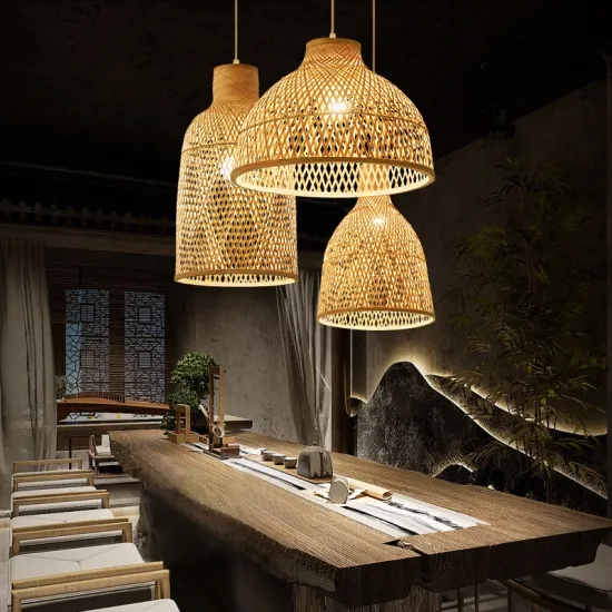 Creative Bamboo Woven Lamps: Combining Traditional Art with Modern Design in Small Chelier Home Stay Tea Room