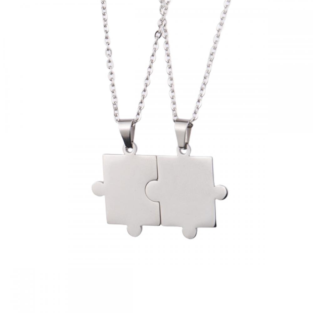 Collier de couple Bijoux Gift Geometric Puzzle Collier