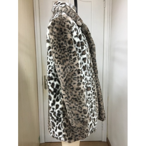 Women'S Long Sleeve Jacket Leopard Print Faux Fur Coat Factory