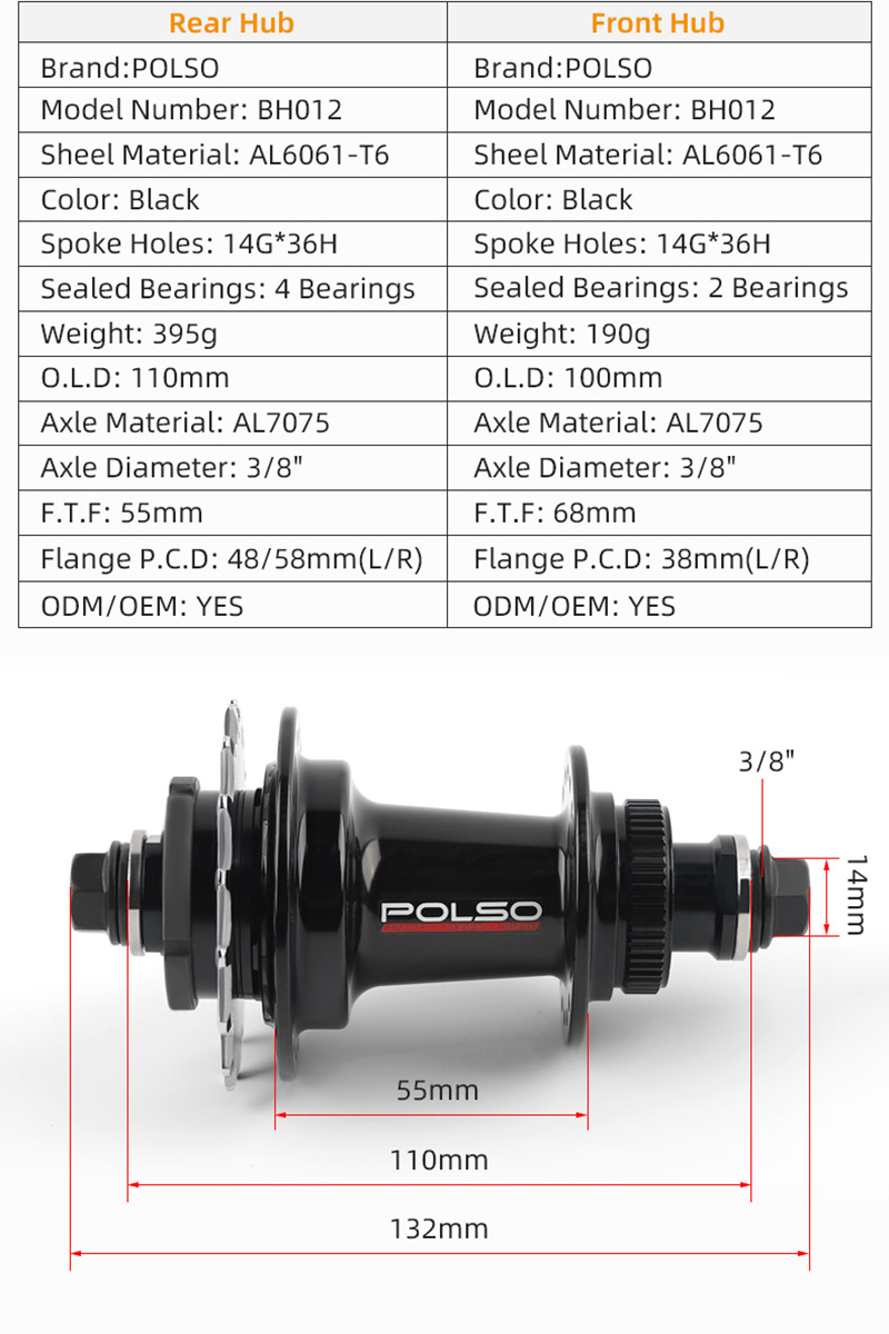 BMX racing hub center lock