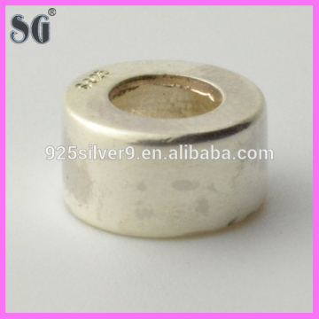 metal bead 925 authentic silver charm cylindrical sterling silver bead fits european bracelet