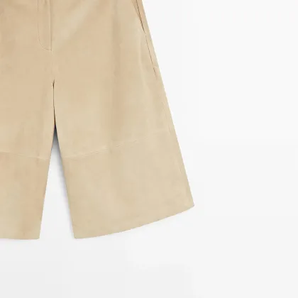 Women's long suede shorts