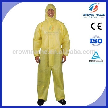 CROWNNAME disposable medical waterproof PP/CPE coverall