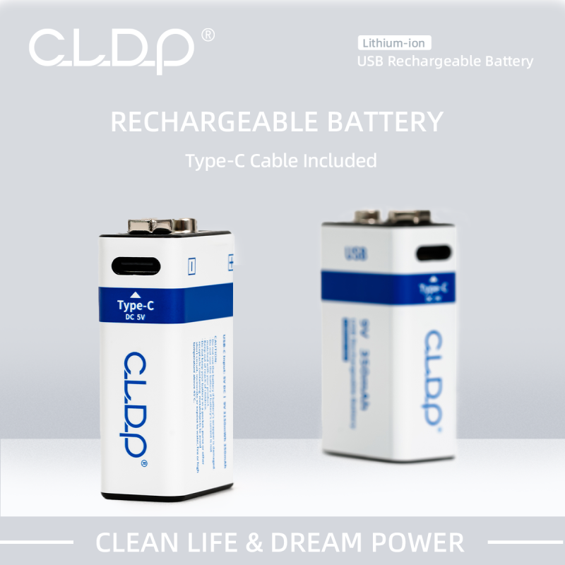 9V Lithium USB rechargeable battery