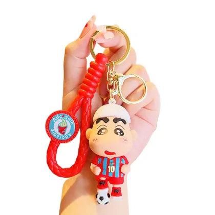 Wholesale Japanese Anime Keychains: Crayon Shin-Chan, Soccer 3D Doll Car Keyrings & Kids' Gifts