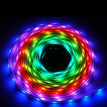 Various color flat and round LED rainbow strip lights
