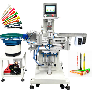 360° Rotary Pad Printing Machine for Wooden Bamboo Plastic Golf Tees with Drying