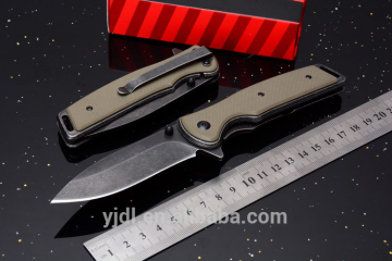 4.72" Folding Pocket Knife with Clip StoneWash Finish SpeedSafe assisted opening G10 Handle