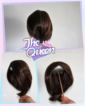 Hot Selling Cute Straight Heat Resistant Hair 12'' Head Measure BJD Doll Wigs for American Style Doll