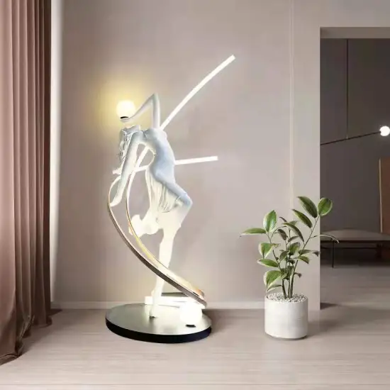 Luxury LED Standing Lamp: Human Sculpture Floor Lamp for Living Room and Bedroom