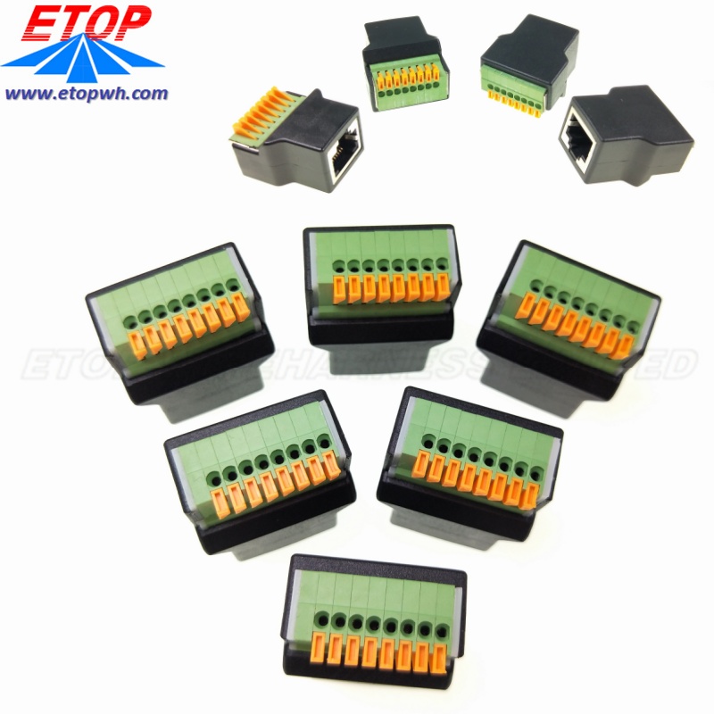 Molded RJ45-Phoenix terminal block adapter