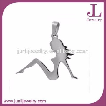 Silver Color Stainless Steel Mud Flap Girl Pendant