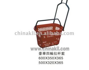 Supermarket plastic shopping basket