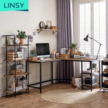 子供向けのLinsy Wooden L Shape Studyテーブル-LS212V3 -A