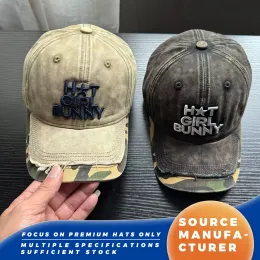 Hot Girl Bunny Camo Washed Kids Baseball Caps
